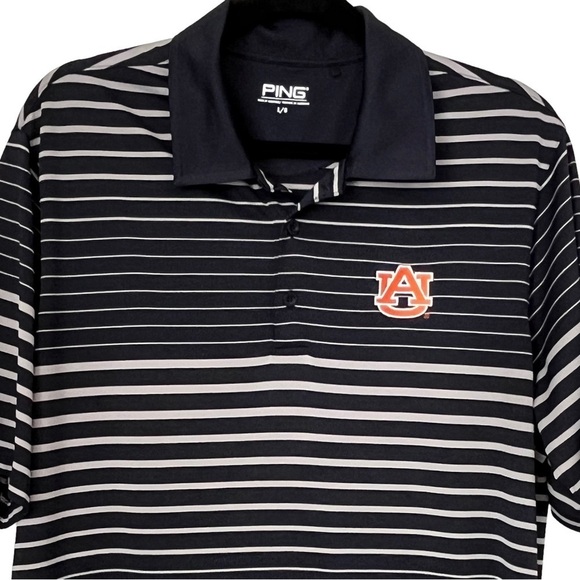 Ping Auburn University Navy Striped Polo Size Large - Picture 3 of 12